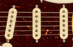 top detail image of Fender American Professional II Stratocaster showing pickups