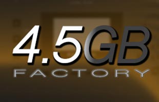 icon graphic showing the words 4.5GB FACTORY