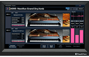 detail image of Korg Nautilus panel showing color TouchView display