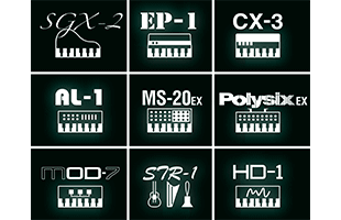 collage of nine icons for Korg Nautilus sound engines