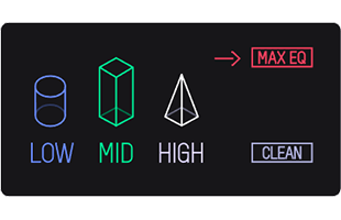 Teenage Engineering screen showing EQ settings