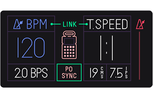 Teenage Engineering OP-1 screen showing Pocket Operator sync setup