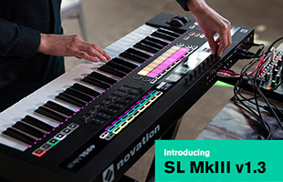 cropped image of musician playing SL MkIII with overlaid text adversing firmware update