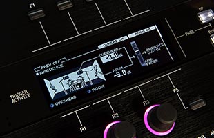 detail image of Roland TD-50X screen showing ambience settings interface